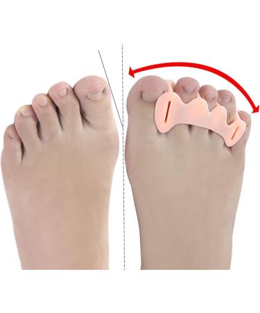 Skin color Toe Separators - 2 Pairs for Toe Correction & Pain Relief | Gel Toe Straighteners, Hammer Toe Corrector, Hallux Valgus Support - Buy Online on GoSupps.com