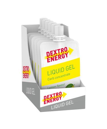 Dextro Energy Liquid Gel Lemon + Caffeine - 6x60ml (6 Series Pack) - Energy Gel made of quickly available carbohydrates grape sugar gel caffeine booster energy bar Alternative for endurance sport liquid gel lemon + caffeine 60 ml (6 Pack)