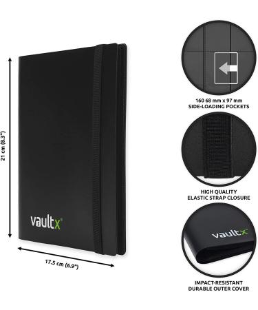 Vault X 4 Pocket Trading Card Album Binder - 160 Side Loading Pockets for TCG Black - Buy Online on GoSupps.com