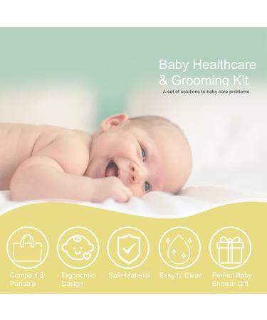 RoseFlower 13 in 1 Baby Healthcare and Grooming Kit - Nursery Care Set for Newborns, Infants, Toddlers - Nail Clipper, Nose Cleaner, Toothbrush, Nasal Aspirator - Boys, Girls, Kids - Buy Online on GoSupps.com