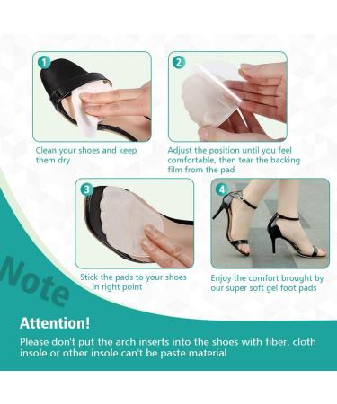 Metatarsal Pads & Ball of Foot Cushions - Silicone Gel Forefoot Inserts for High Heels | 2 Pairs (Beige & Black) - Comfort for Women & Men - Buy Online on GoSupps.com
