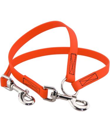 BioThane Coupling Leash for Two Dogs - 0.5m Neon Orange | Customizable Width - Buy Online on GoSupps.com