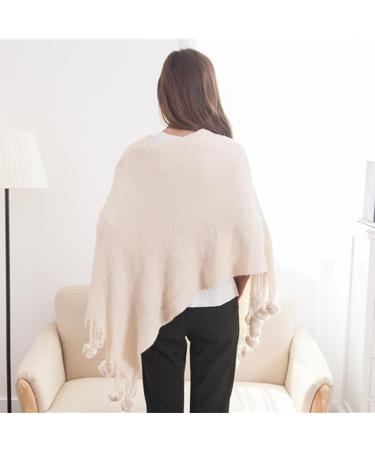 Triangular Black Cashmere Scarf for Women - Soft Warm Large Wrap with Buttons | Casual One Size Beige Winter Scarf - Buy Online on GoSupps.com