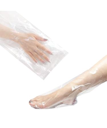 Charmyth Liners Hand or Foot Disposable Thermal Heated Mitt Liners Paraffin Bath Treatments Bags Plastic Liner Socks and Gloves for Hot Wax Therapy (100) 100 Count (Pack of 1)