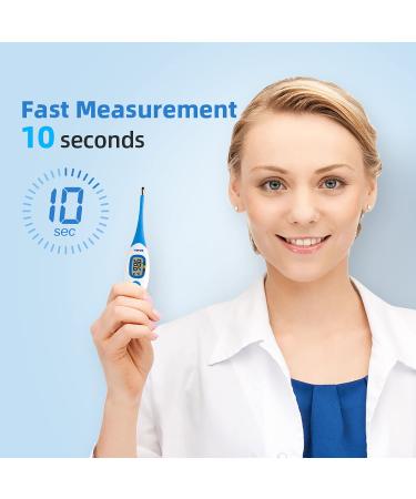 Digital Thermometer for Adults & Kids - Fast & Accurate Fever Reading for Oral, Armpit & Rectal Use - Flexible Tip & Waterproof - Large LCD Display - Ideal for Home Use - Termometro - Buy Online on GoSupps.com