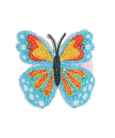 hgnxa Realistic Butterfly Hair Clip for Girl Kids Glittering Hairclip BobbyPin Duckbill Clip Barrettes for Women Side Bangs Blue