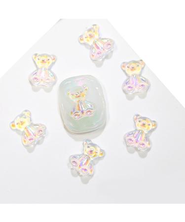20Pcs Bear Arts Decorations Bear Resin Crystal Rhinestones Colorful Charm Accessories H18022