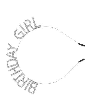 Mikinona Headband Jewelry Birthday Hair Accessories Birthday Headbands for Adults Birthday Rhinestone Headband Rhinestone Headband for Birthday Women's Zinc Alloy Props Three-dimensional