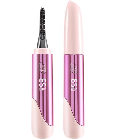 Liseng Portable Electric Eyelash Curler Heated Eyelash Curler Rechargeable Makeup Curling Kit with LED Display 4 Temperature Pink Pink 4 Temperature - Buy Online on GoSupps.com