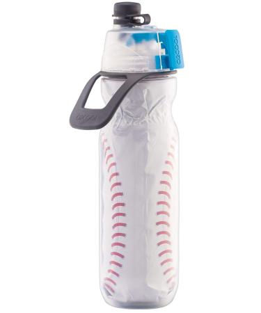 O2COOL Mist 'N Sip Misting Water Bottle 2-in-1 Mist And Sip Function With No Leak Pull Top Spout Sports Water Bottle Reusable Water Bottle - 20 oz (Baseball) Baseball 1 Pack