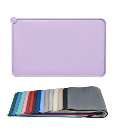 Audwud silicone waterproof dog and cat pet feeding matte anti-slip-tied bowl matt pet feeding mat 61x41 cm hibiscus