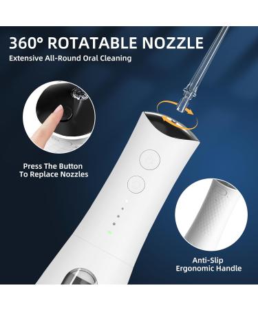 Water Dental Flosser Pick - Cordless Portable Oral Irrigator with 4 Modes & 5 Jet Tips | IPX7 Waterproof 300ML Rechargeable for Home & Travel - Buy Online on GoSupps.com