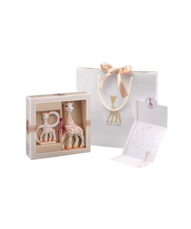 Sophie La Girafe Gift Box - Baby Teething Ring + Fehn Soft Elephant Book | Eco-Friendly Cotton Fabric | Ideal Newborn Gift - Buy Online on GoSupps.com