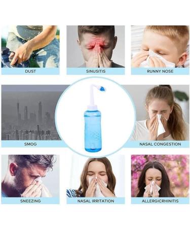 WNPXQNT Nose Nasal Wash System Pot Sinus Allergies Relief Rinse Blue 500mL Adults Plastic New Children Neti Equipment - Buy Online on GoSupps.com