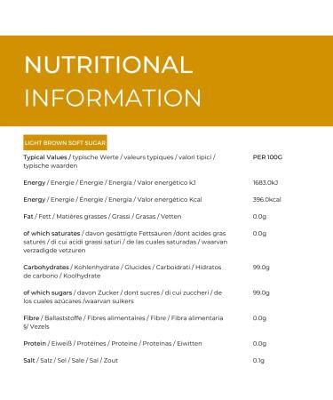 Hides Fine Foods Light Brown Soft Sugar 1kg - GMO-Free, Suitable for Vegetarians - Ideal for Baking, Cookies, Caramel, Pies, Brownies, Desserts, and Cooking - Buy Online on GoSupps.com