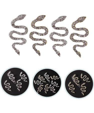 FRCOLOR 4 pieces snake nail drill made of alloy nail jewellery rhinestone pendant for nails snake nail charms nail art bling rhinestones manicure decoration diamond flash drilling 3D - Buy Online on GoSupps.com
