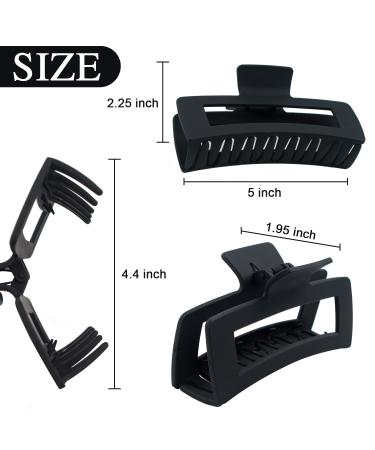 4 Pack Extra Large Hair Claw Clips for Thick & Long Hair - Non-slip Square Jaw Clips for Curly Hair - Strong Hold Matte Hair Clamps - Neutral Colors - Buy Online on GoSupps.com