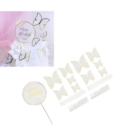 Butterfly Cake Insert Cupcake Topper 3D Effect Non-Edible Cake Insert for Birthday Party Colorful Wedding Wall Decoration (White) - Buy Online on GoSupps.com