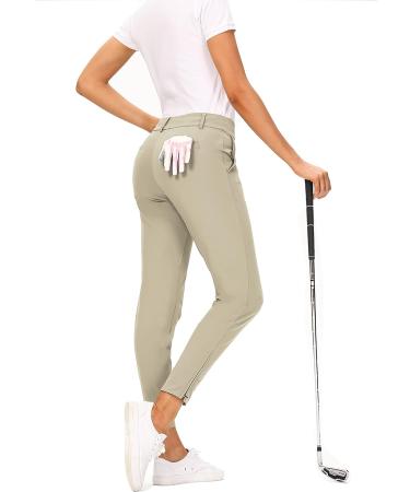 Hiverlay Women's Pro Golf Pants - Quick Dry Lightweight Work Pants for Hiking and Casual wear - Light Khaki Medium - Buy Online on GoSupps.com