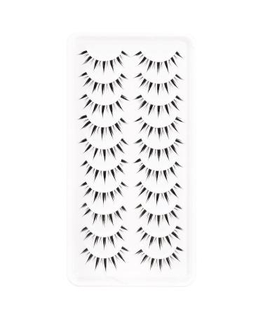 Emeda Anime Eyelashes - 10 Pairs of Japanese Manga False Lashes for Cosplay | Transparent Band EM07 - Buy Online on GoSupps.com