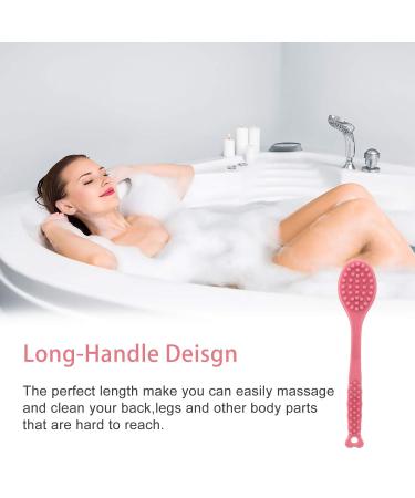 Body Brush for Cellulite & Lymphatic Drainage, Exfoliating Long Handle Back Scrubber with Soft/Stiff Bristles for Health & Beauty - Includes Premium Wooden Comb - Pink - Buy Online on GoSupps.com