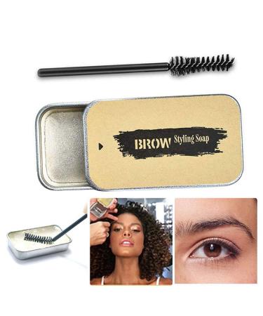 Eyebrow Soap Kit brow pomade eyebrow gel clear Brows Styling Soap Long Lasting Waterproof Smudge Proof Eyebrow Styling Pomade for Natural Brows (01)