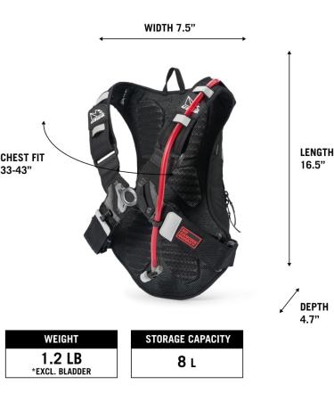 USWE MTB Hydro Hydration Pack - 8L Backpack for Cycling Mountain Biking & Gravel Riding Black Hydration Solution - Buy Online on GoSupps.com