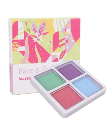 YIZISECCE Face and body paint 4 colors luminous matte long-lasting water-soluble makeup pigment for cosplay holidays 40g (type 2)