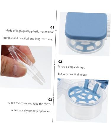 Coolhiya Portable Glasses Case & Contact Lens Container - Automatic Storage for Lentils - Travel Size Blue Box (5.5x2.5x2cm) - International Shipping Available - Buy Online on GoSupps.com