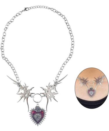 Oralgo Unisex Necklace with Cardiac Fenders | Stylish Hip-Hop Collarbone Chain & Punk Choker Jewelry - International Shipping Available - Buy Online on GoSupps.com