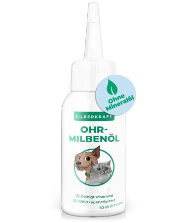 Silver power ear mite oil 50 ml for dogs cats and other pets effective care means against ear mites earrings itching yeast mushroom and inflammation on the ear gentle and gentle cleaning - Buy Online on GoSupps.com