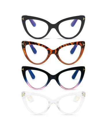 Cat Eye Reading Glasses Fashion Cute Reader for Women 4 Pack 2.75 4 Mix Pack 2.75 x