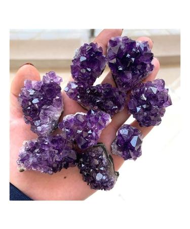 Natural Crystal Rough Crystal Purple Amethyst Hole Quartz Crystal Cluster Geode Druzy Home Decoration Gemstone (Size : 30-40g)