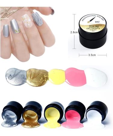Silver Nail Gel Metallic Gel Painting Nail Polish 3D Metal Painting Gel Drawing Nail Gel Soak Off DIY Nail Art Nail Decoration - Buy Online on GoSupps.com