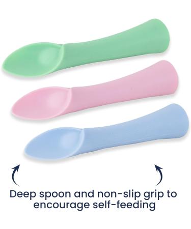 Nooni Care Baby Weaning Spoons Set - Soft Tip Silicone Spoon for Babies | Easy Grip Baby Cutlery | Weaning Spoons for Babies First Led Training - Buy Online on GoSupps.com
