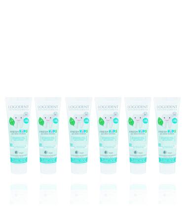 Logodent Spearmint Children tooth gel (6x50 ml) Natural active ingredient combination of organic mint organic family and pebble gel vegan fluoride-free natural cosmetics gluten-free