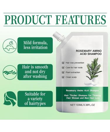 2 Pi ces Shampooing aux acides amin s au romarin shampooing fortifiant pour les cheveux clairsem s et la chute de cheveux - Buy Online on GoSupps.com