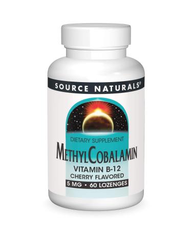 Source Naturals MethylCobalamin Vitamin B12 Cherry Flavored 5 mg 60 Lozenges