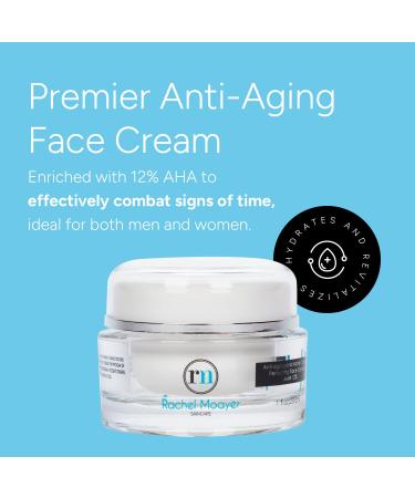 Rachel Moayer Skin RM Anti-Aging Face Cream - AHA 12% Acne Control & Anti-Wrinkle Moisturizer for Men & Women | Hydrating Peptide & Collagen Boosting - Buy Online on GoSupps.com