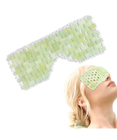 FCHUH LeilaLauer Alleviate Jade Eye Mask 1/2PCS Jade Eye Mask/Mask Eye Patch Mask 100% Natural Reusable Leila Lauer Alleviate Jade Eye Mask Eliminate Wrinkles Cooling and Relieving 1PC-A