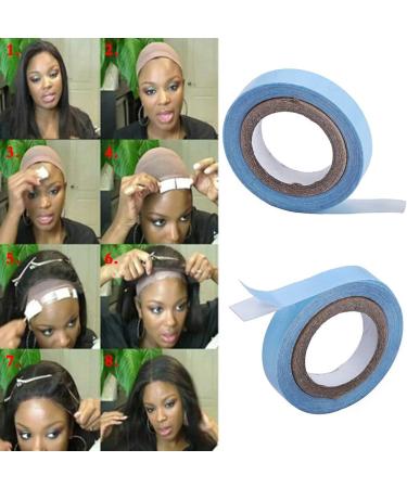 2PCS 0.8CM*3Yard Blue Tape Double Sided Adhesive Roll for Lace Front Wigs - Salon Quality Sticky Tape for Hair Extensions - Buy Online on GoSupps.com