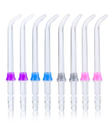 8 Pieces Flosser Replacement Tips for Waterpik Water Flosser High-Pressure Water Flosser Tip Replacement Compatible with Waterpik Oral Irrigator & Dental Flosser Orthodontic Tips 4 Colors