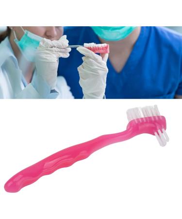 Press Brush for False Teeth Cleaning - Dual-Sided Plaque Removal Brush for Seniors | Travel-Friendly Prosthesis Holder (Pink) - Buy Online on GoSupps.com