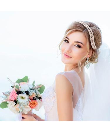 NICENEEDED Elastic Hair Jewelry Head Chain Rhinestones Forehead Headband Bohemian Crystal Hair Band Bridal Sparkly Silver Tiara Headpieces Hair Accessories for Wedding Party Prom Women Girls - Buy Online on GoSupps.com