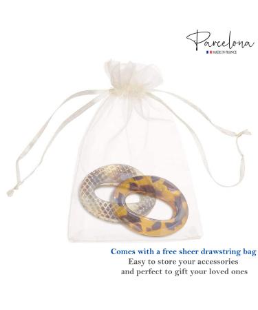 Parcelona French Flat Tube Cutout Small 2 1/2 Celluloid Hair Claw Clips Set - Olive Green-Savana, Made in France | No Slip Grip Hair Accessories for Women - Buy Online on GoSupps.com