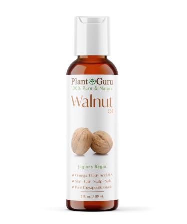 Walnut Oil 2 oz - Cold Pressed 100% Pure Natural - Skin Body Face and Hair Growth Moisturizer. Great for Creams Lotions Lip Balm and Soap Making