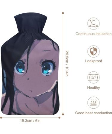 Cute Girl Plush Hot Water Bottle with Cover - Hand Warmer for Adults & Kids | 26.5x15.3cm - International Shipping - Buy Online on GoSupps.com