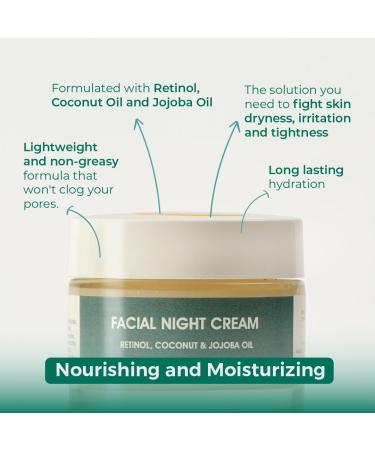 Limoux Moisturizing Night Cream - 1.7 oz | Anti-Aging Retinol & Coconut | Nourishing for All Skin Types | Paraben Free Cruelty Free Vegan - Buy Online on GoSupps.com