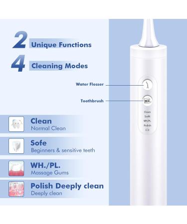 MAROAkvo Sonic Toothbrush and Water Flosser Combo - Teeth Cleaner with Travel Case and Wall Holder (White) - Buy Online on GoSupps.com