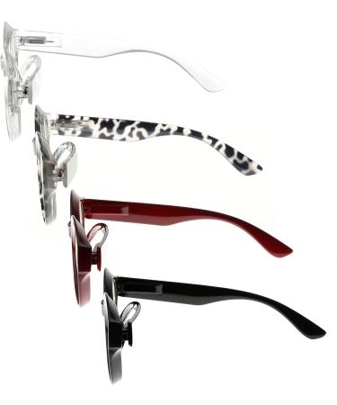 Eyekepper 4 Pack Round Reading Glasses - Stylish Oversized Frames for Women | BB40 Lenses 3.0x - International Shipping Available - Buy Online on GoSupps.com